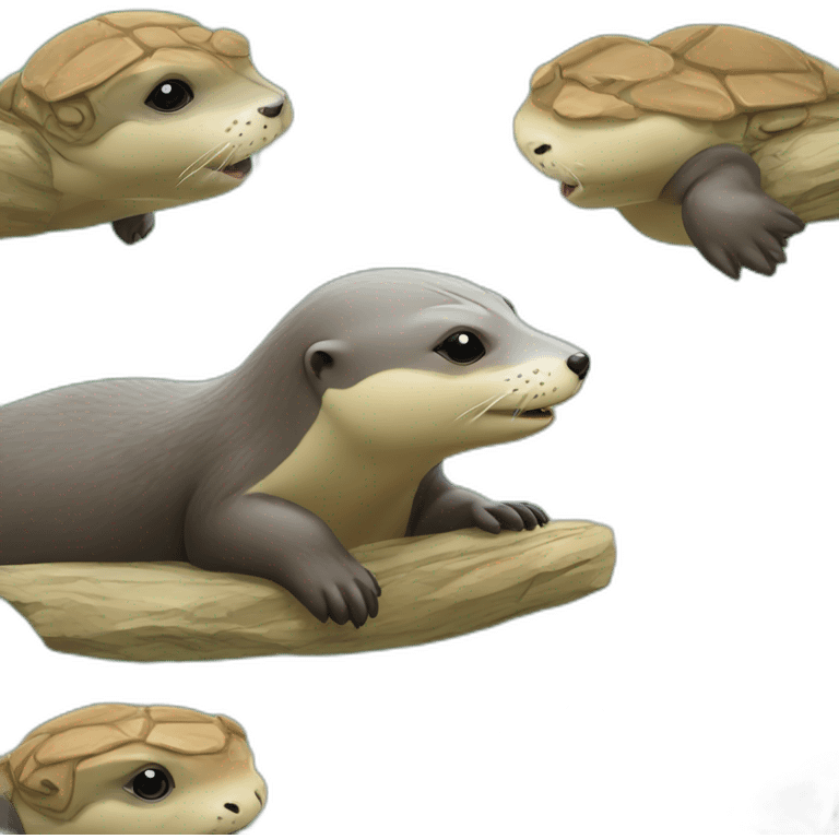 Loutre qui mange une tortue emoji