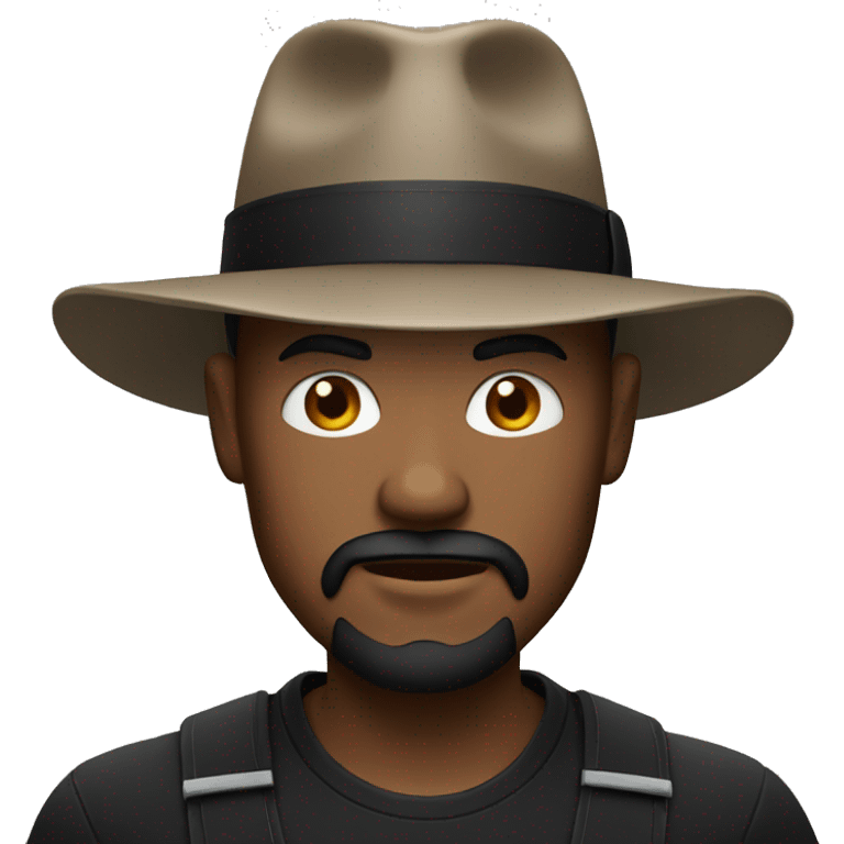 Red man with black fedora and black goatee emoji