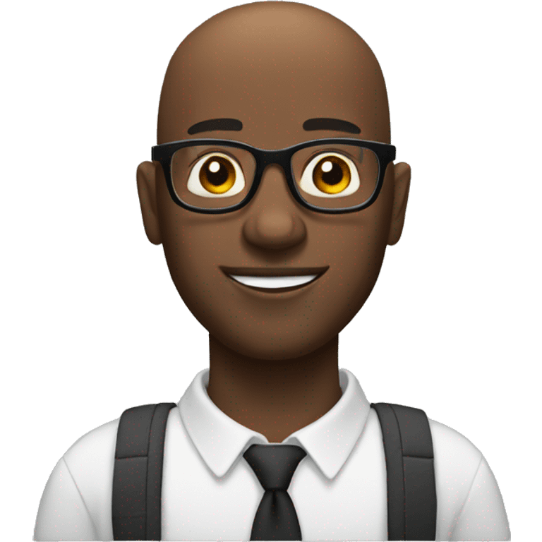 Bald black man with glasses emoji