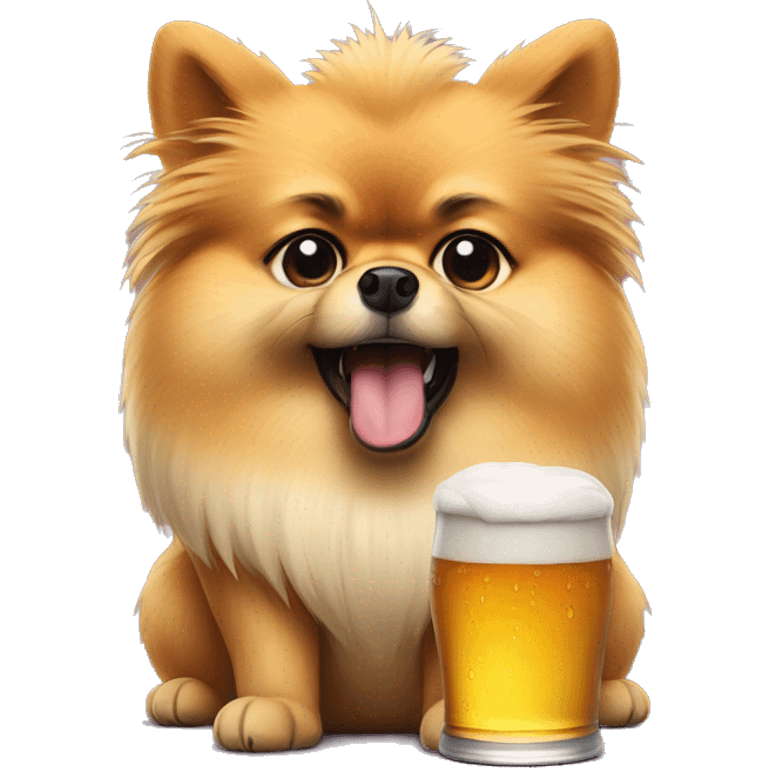 angry pomeranian with beer in paw emoji