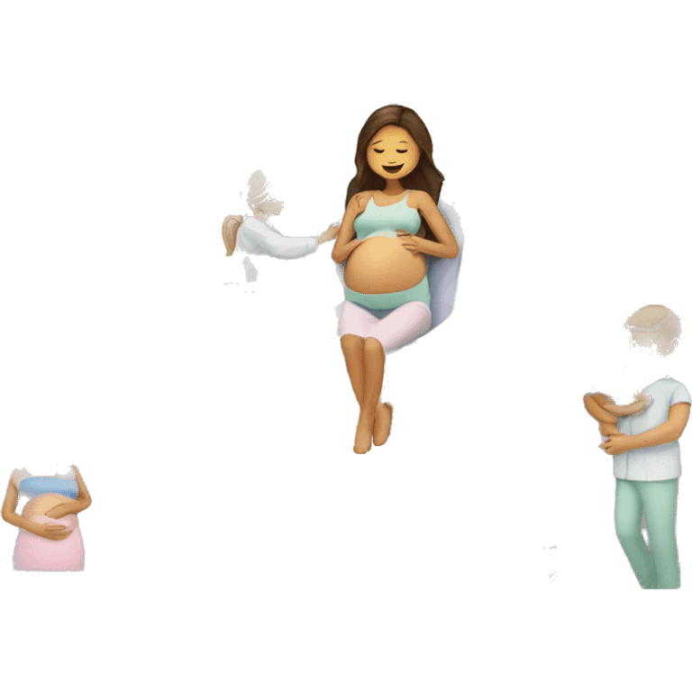 Pregnant people in a hospital  emoji