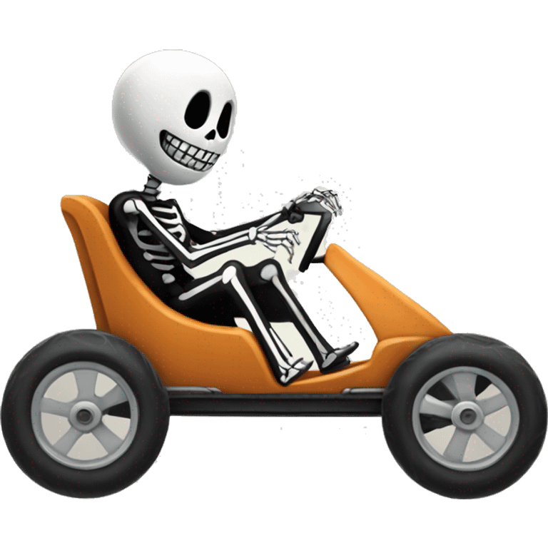 Jack Skeleton riding a go cart emoji