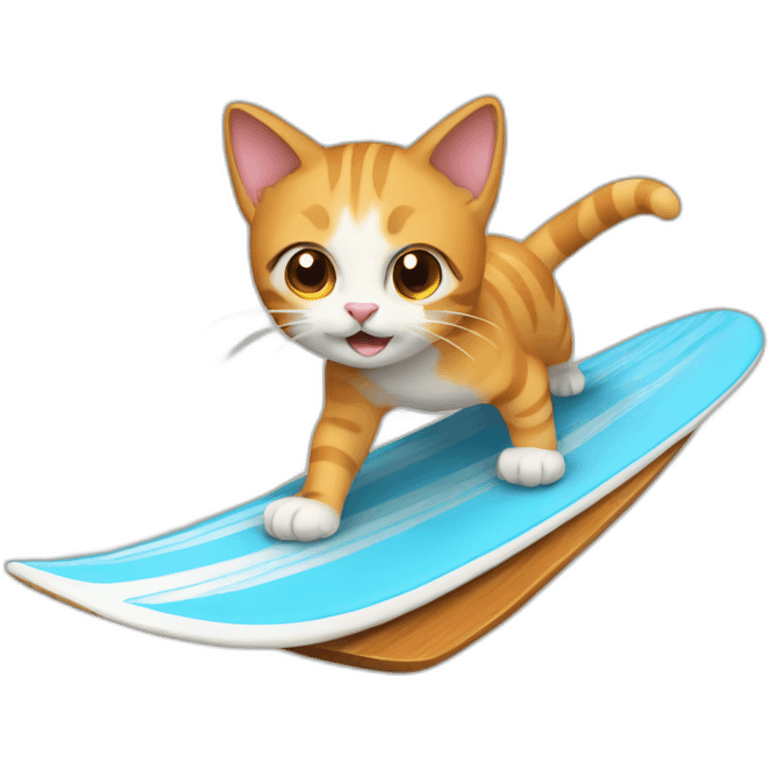 Cat surfing emoji