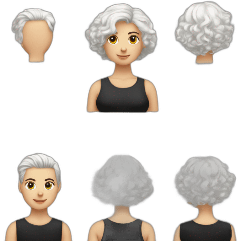 Garçon blanc cheveux noir avec fille cheveux long ondulés Garçon blanc cheveux noir bouclé couple avec fille noir cheveux long boucle emoji