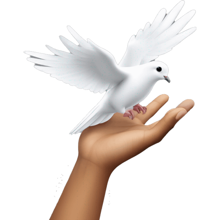 dove flies from hand emoji