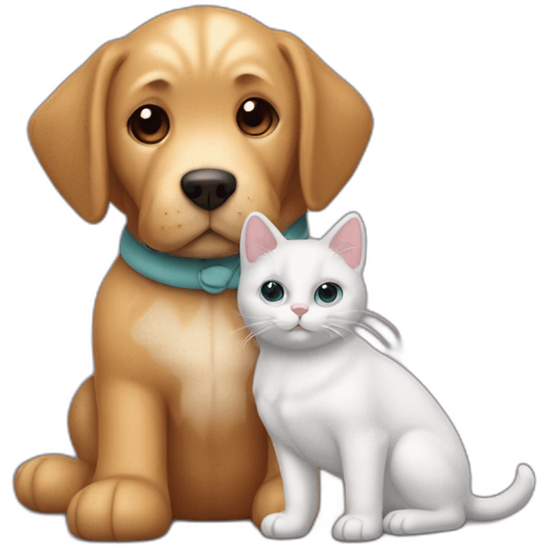 Chien avec un chat sur le Doudou emoji