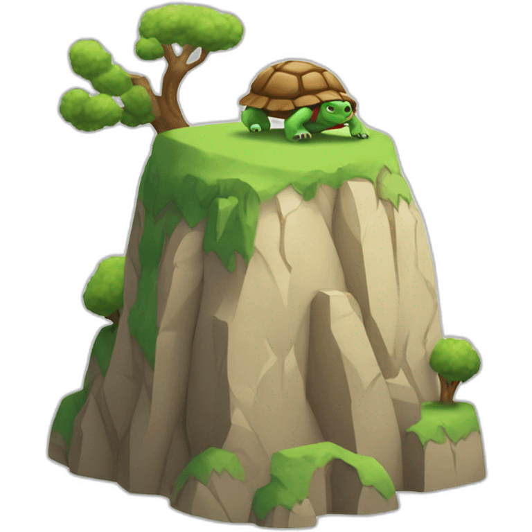 Tortu sur une montagne emoji