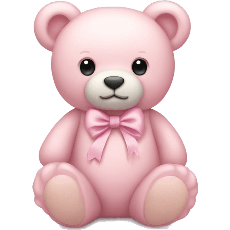  pale pink stuffed bear with bow emoji