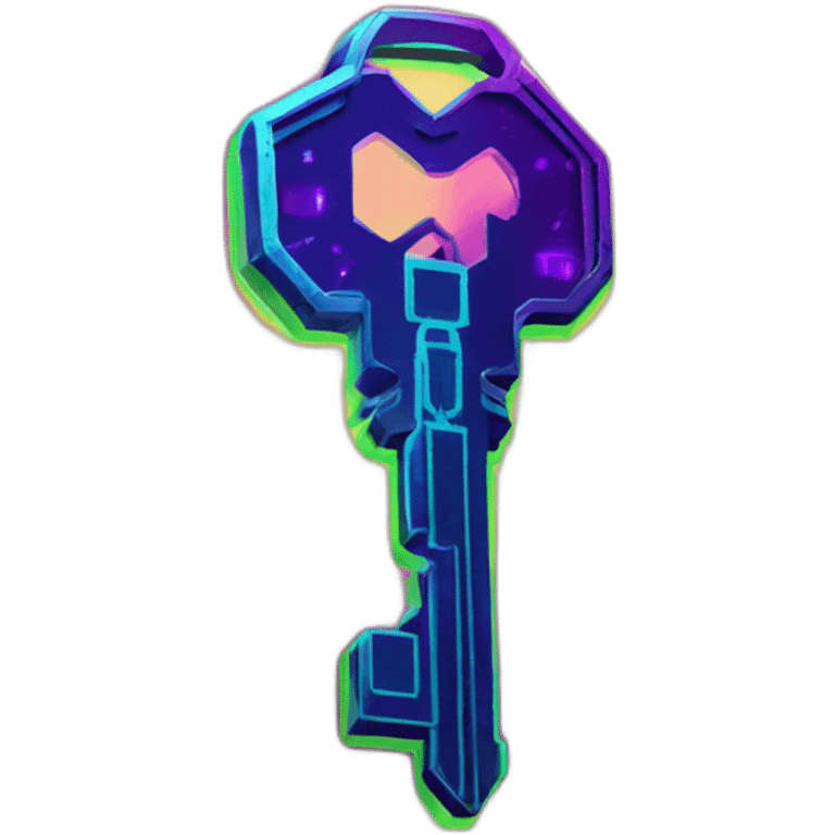 Keys in a cyberpunk environment with neon lighting. emoji