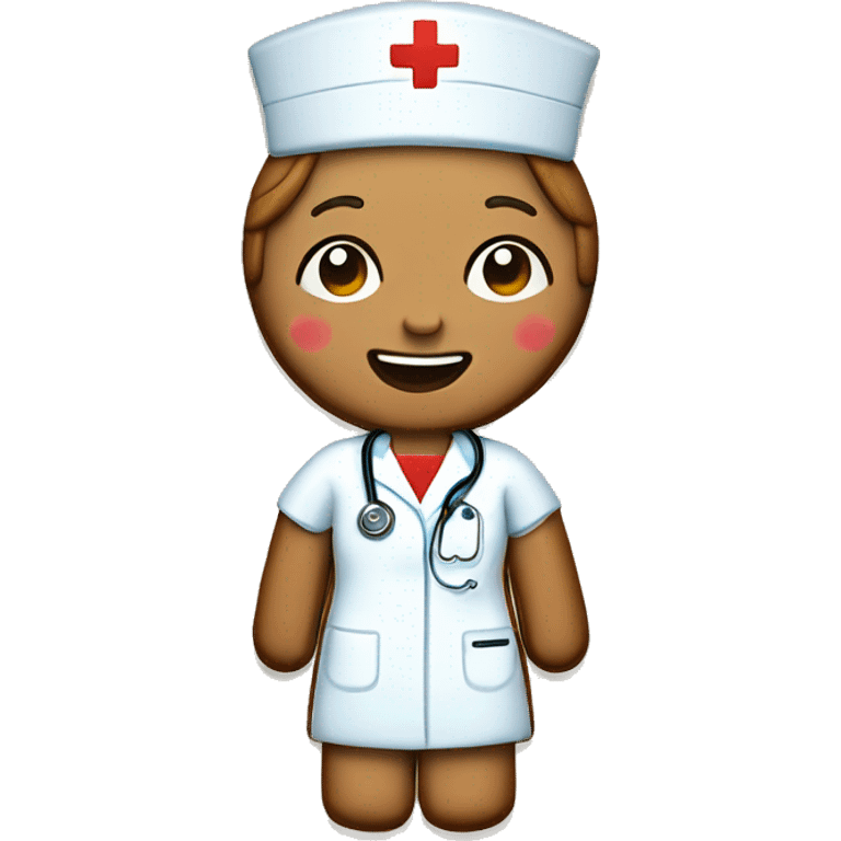 Full body nurse gingerbread cookie. emoji