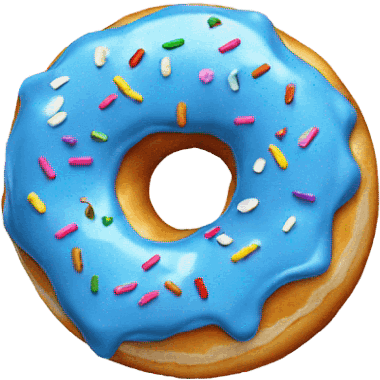 blue cream donut with sprinkles emoji