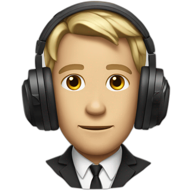 james bond with headphones on  emoji