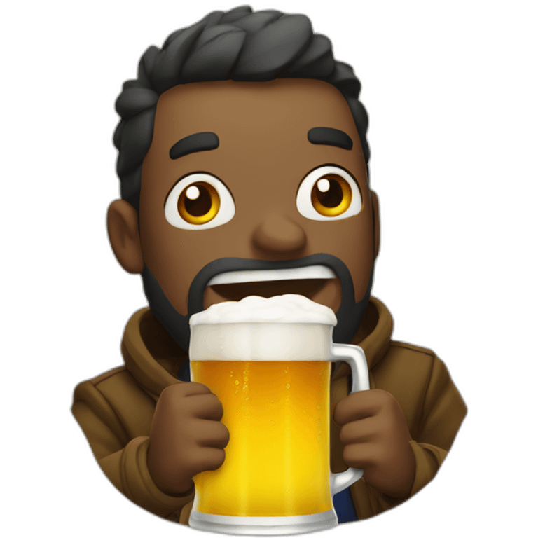 xman drinking beer emoji