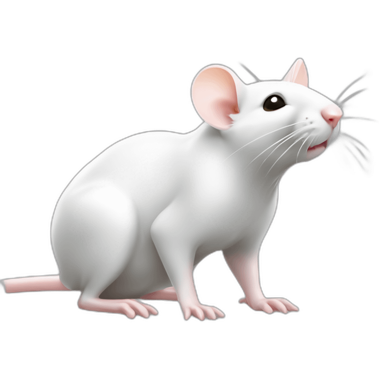 white mouse，on all fours，full body，lateral view emoji