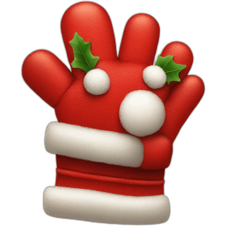 Christmas red  gloves emoji