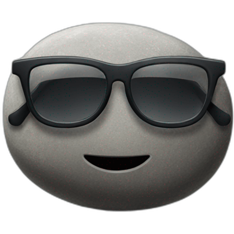 stone with glasses emoji