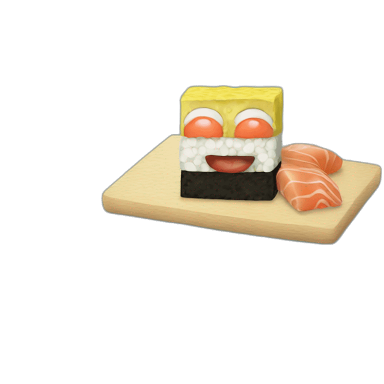 SpongeBob eating sushi emoji