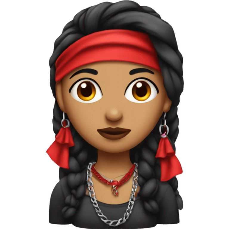 Chola with red bandana  emoji