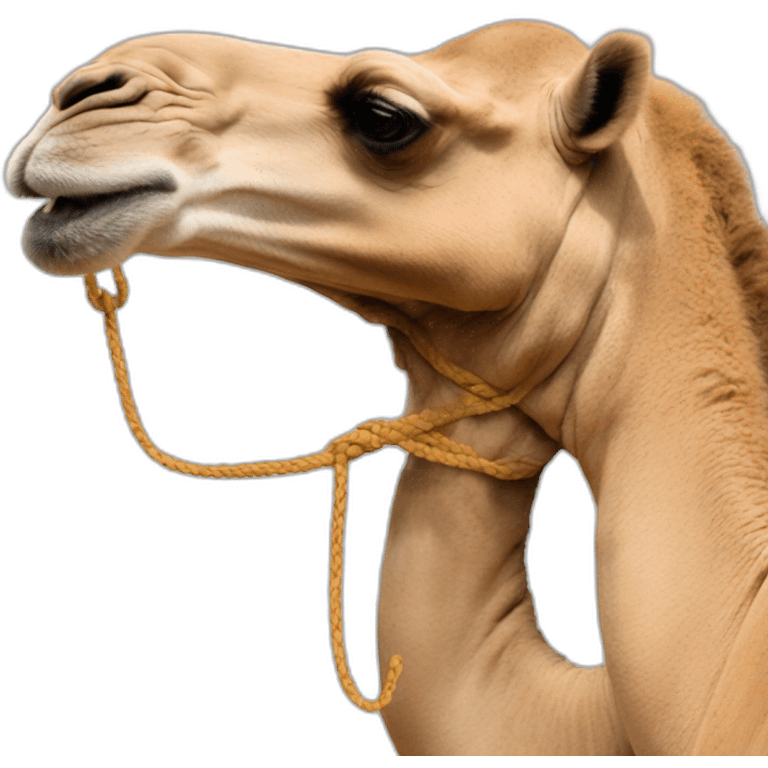 camel beating a hyphen emoji