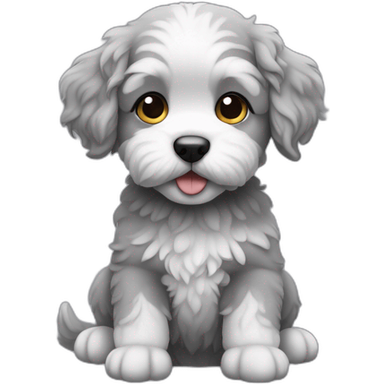 puppy caniche gris emoji