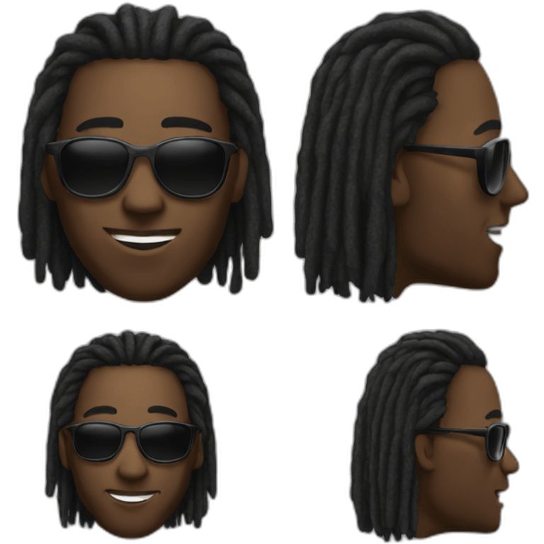 a black guy with dreads and sunglasses  emoji