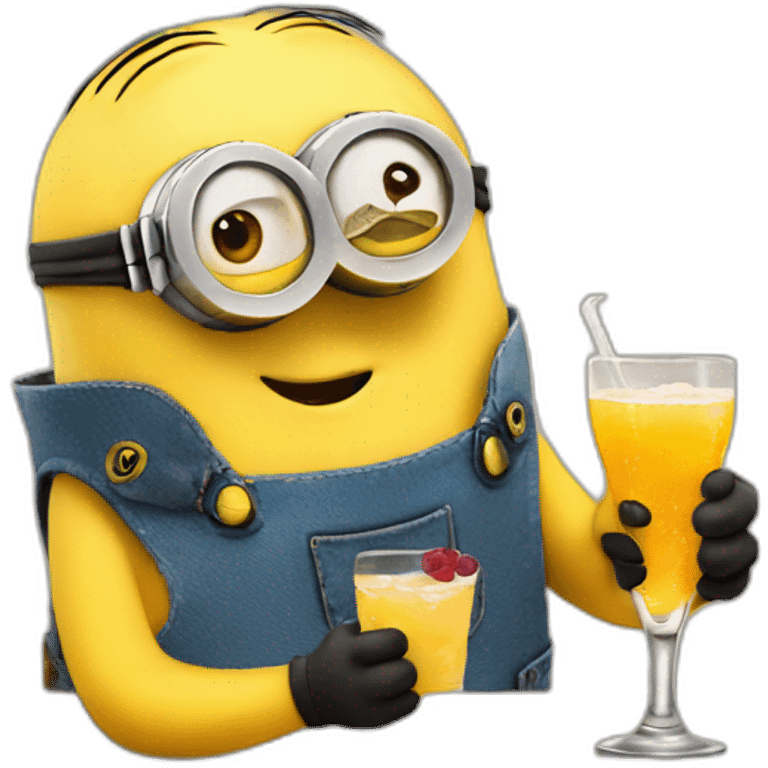 A minion having an aperitif emoji