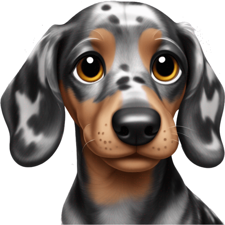 Black Merle mini dachshund  emoji