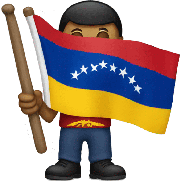 Man holding Venezuelan flag emoji