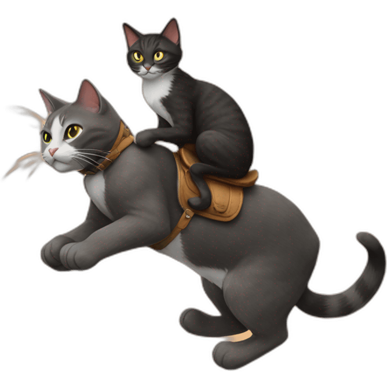 Cat riding a cat riding a cat emoji