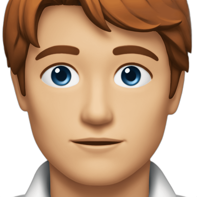 Alain Delon young mechanic blue eyes short neat red hair emoji