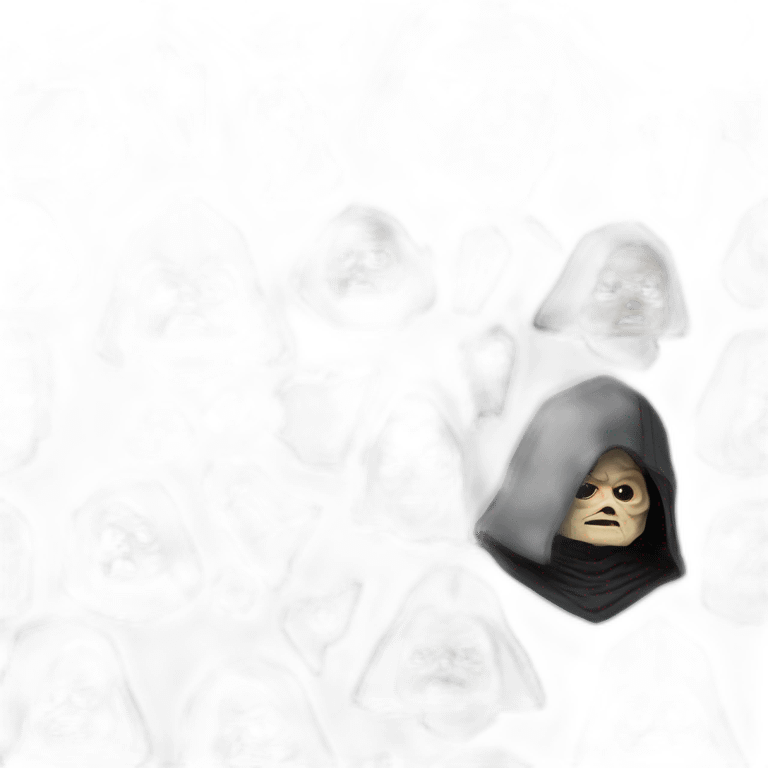 Emperor Shiev Palpatine (scarred and deformed, black hood, robe) Star Wars The return of the jedi emoji