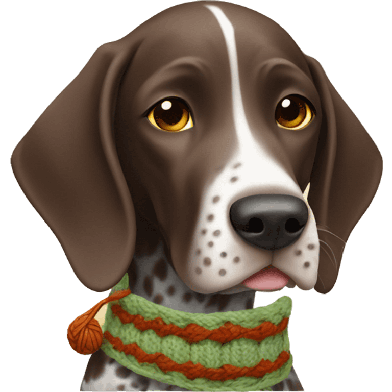 German shorthair pointer knitting emoji