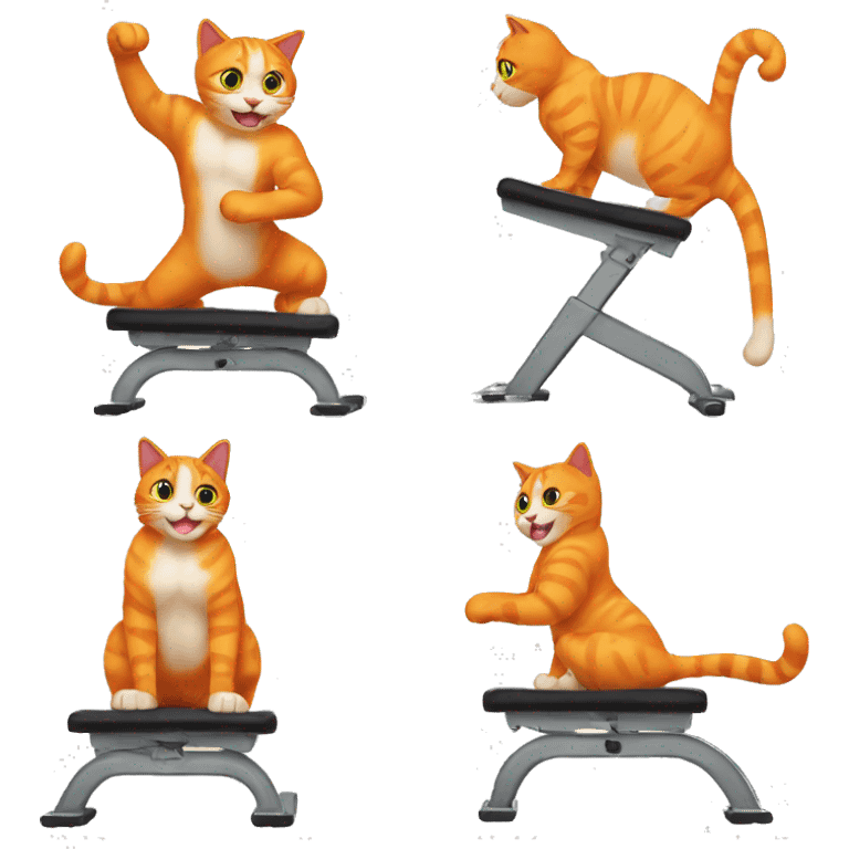 Orange cat working out  emoji