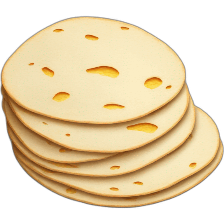 Small Stack of flour tortillas with some grill marks emoji