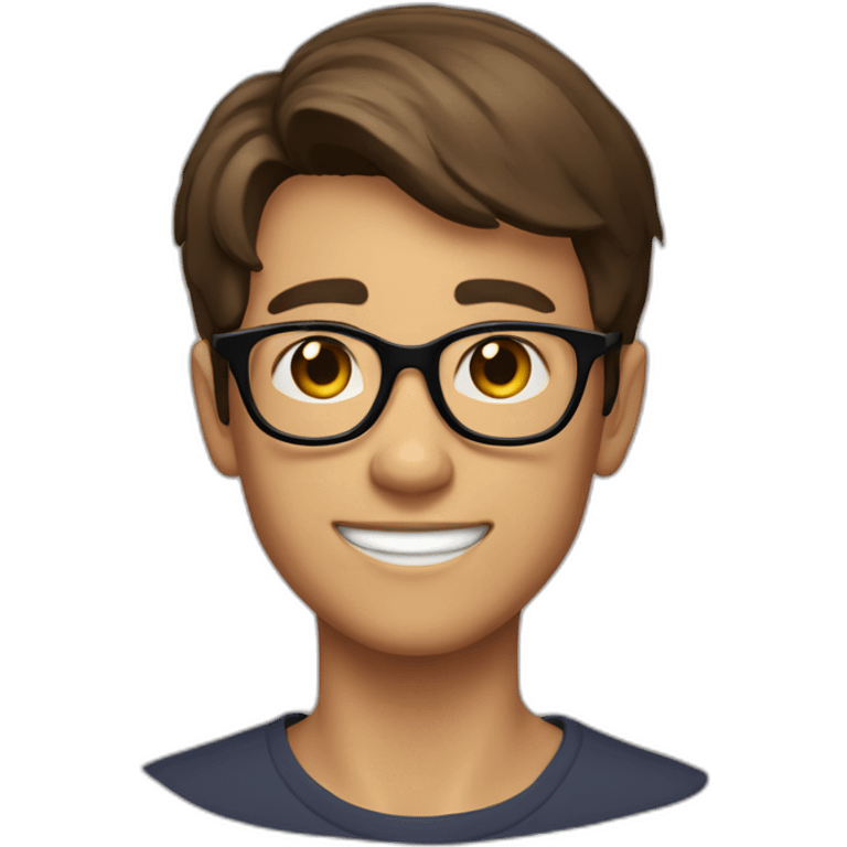 Classy short-brown-haired, bitter, bespectacled young man throwing grapes emoji