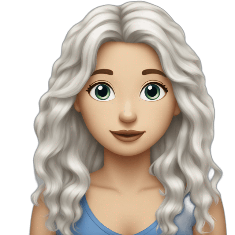 Blonde girl with blue merle aussie emoji