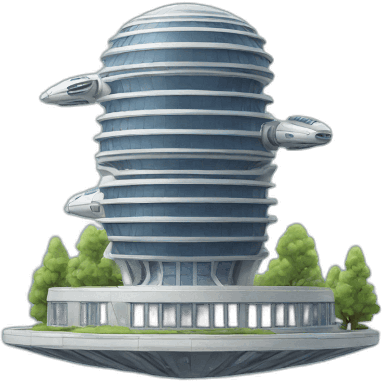 spaceship shaped building emoji