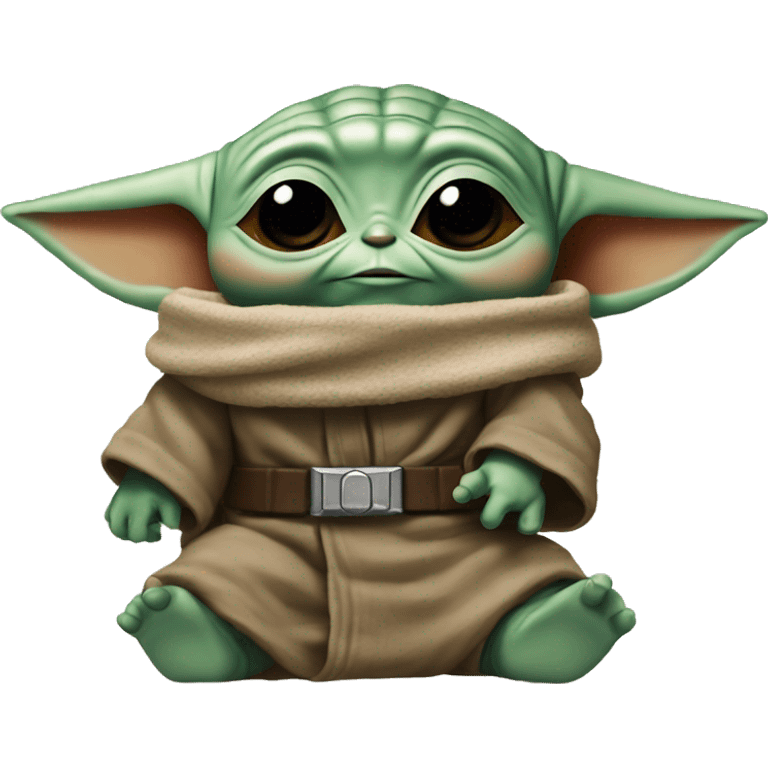 Baby yoda with the mandalorian emoji