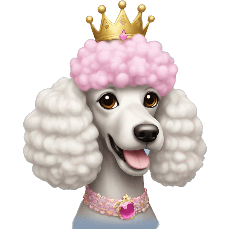 Poodle with a pink crown emoji