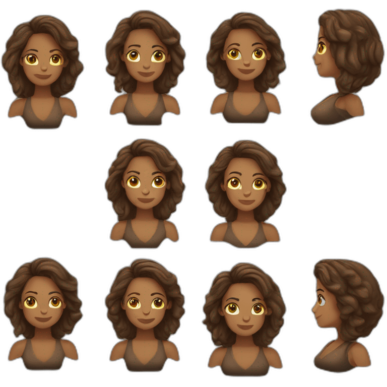 Uma mulher branca, de óculos marrom, com cabelo escuro liso de tamanho médiomédio  emoji