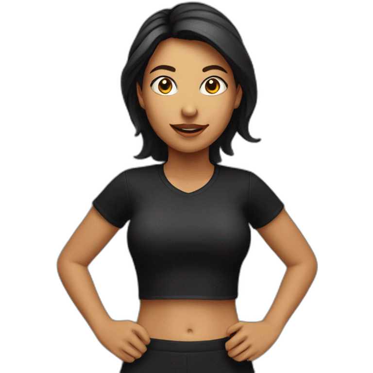 latina-girl-running, black-shirt emoji