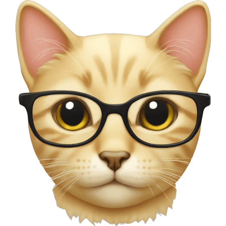 Blond cat with glasses emoji