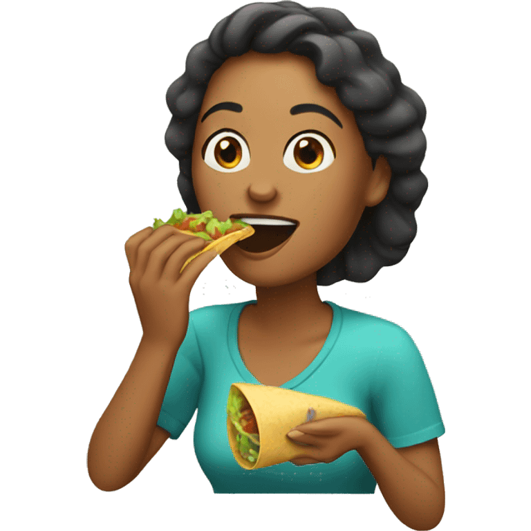 Woman eating taco emoji