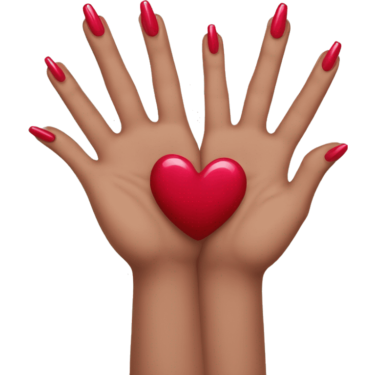 heart with hands and nail polish emoji