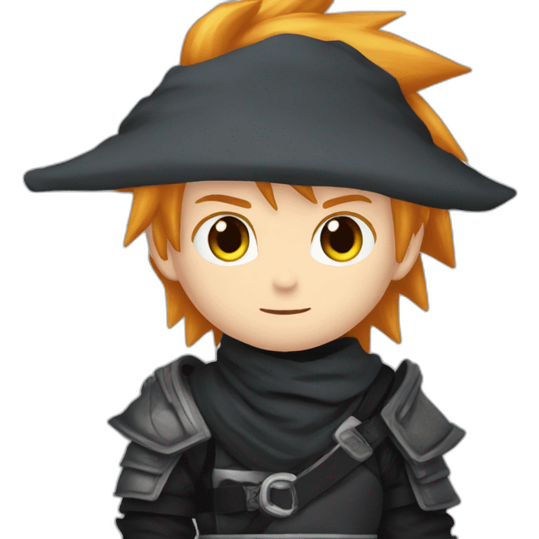 Ginger cloud strife with ninja clothes black emoji