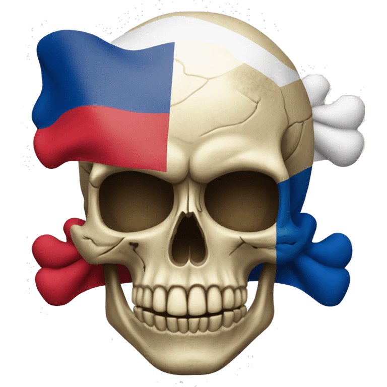 A skull with Czechia Flag on it emoji