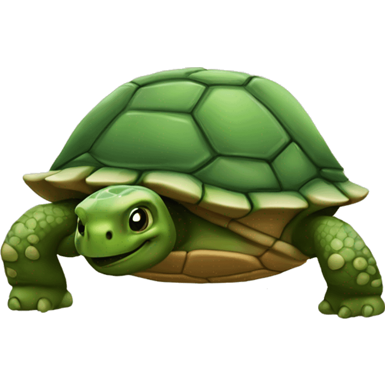 Una tortuga con una papa emoji