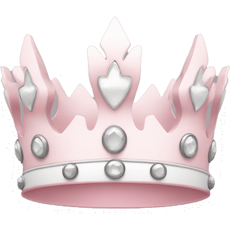 White and pastel pink crown emoji