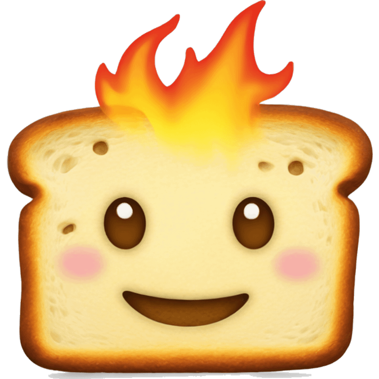 Smiling toast on fire emoji