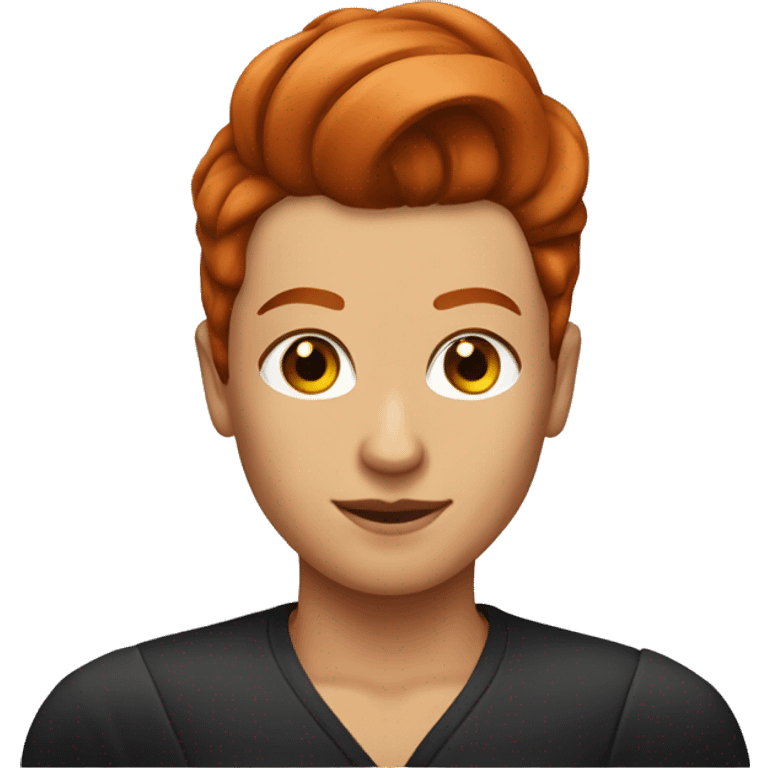 Redhead woman with slick back hair man emoji